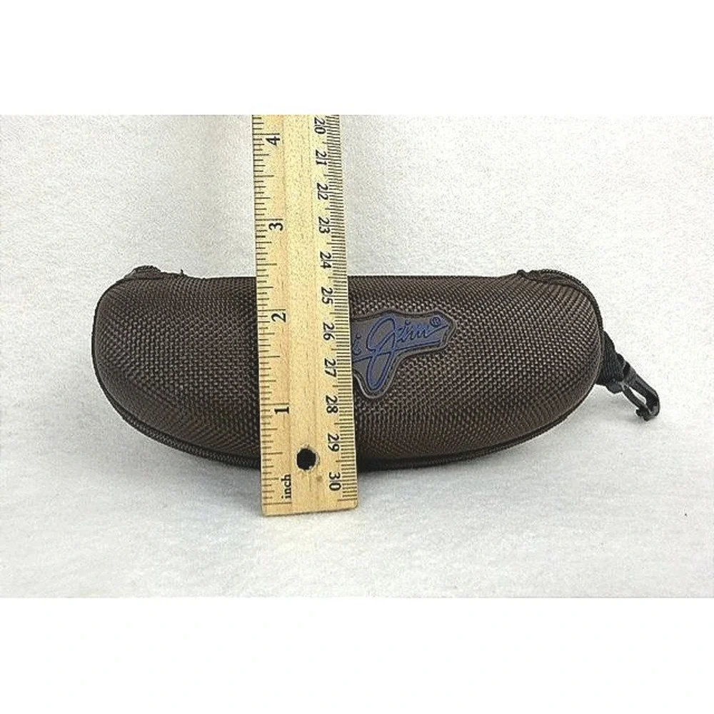 Maui Jim Brown Woven Hard Shell Sunglasses Case Zippered with Swivel Clip Logo